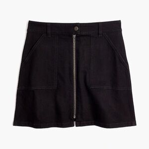 MADEWELL Denim Utility Front Zip Mini Skirt in Black  | Women’s 28